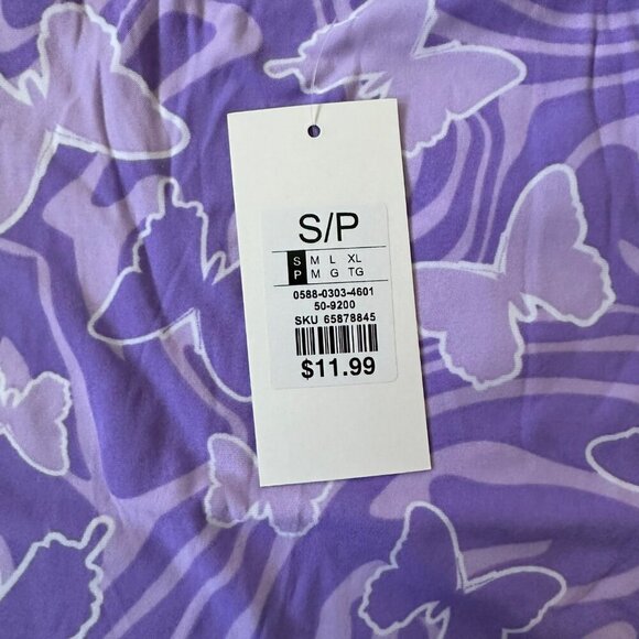 Purple Butterfly Print Crop Top By Streetwear Society Womens size Small - Picture 6 of 8